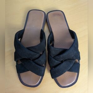 MAGUIRE Women Sandals Size 38 = 7.5-8 US Black And Tan Suede Top